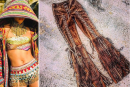 <p>Rich textures, such as leather with laces and fringes, mixed with handmade ornaments and ethnic prints, create a bold, playful style. <br>This is not about perfect styling, but about <strong>vibrancy, character and strength</strong>. Feel the vibe of summer festivals, open plains and nightly dancing around a fire.</p>